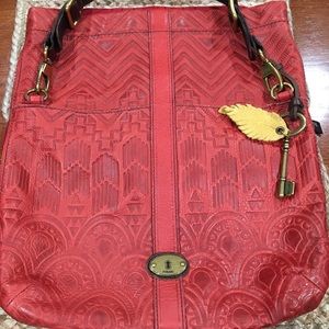 Fossil Long Live Vintage 1954 Red Leather Purse
